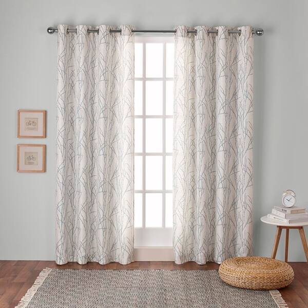 Shop Ati Home Branches Linen Blend Grommet Top Curtain Panel Pair