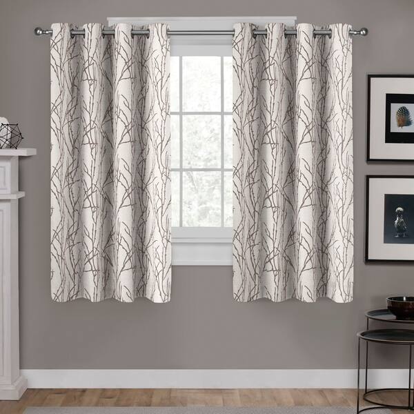 Shop Ati Home Branches Linen Blend Grommet Top Curtain Panel Pair