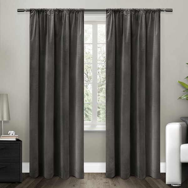 Cotton Velvet with Blackout Lining Rod Pocket Single Curtain Panel