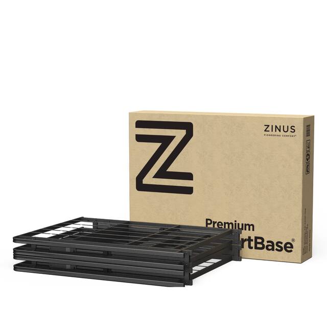 Priage by Zinus 18 inch High Profile SmartBase Black Platform Bed Frame, Queen