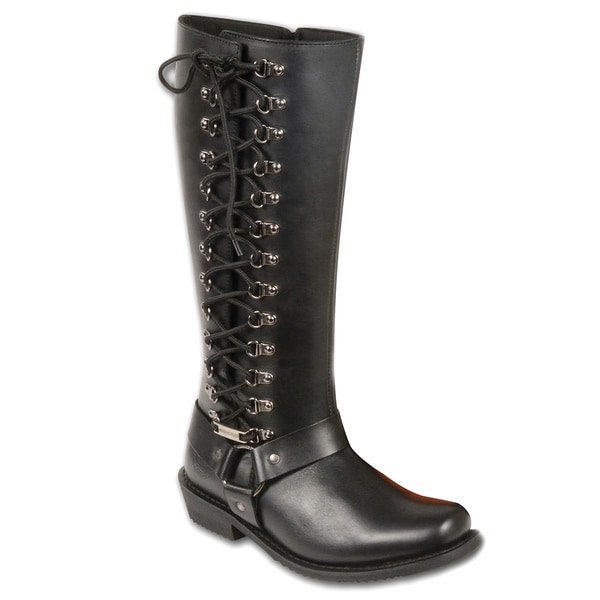 Women's Classic Harness Leather Boot with Full Lacing - Free Shipping ...