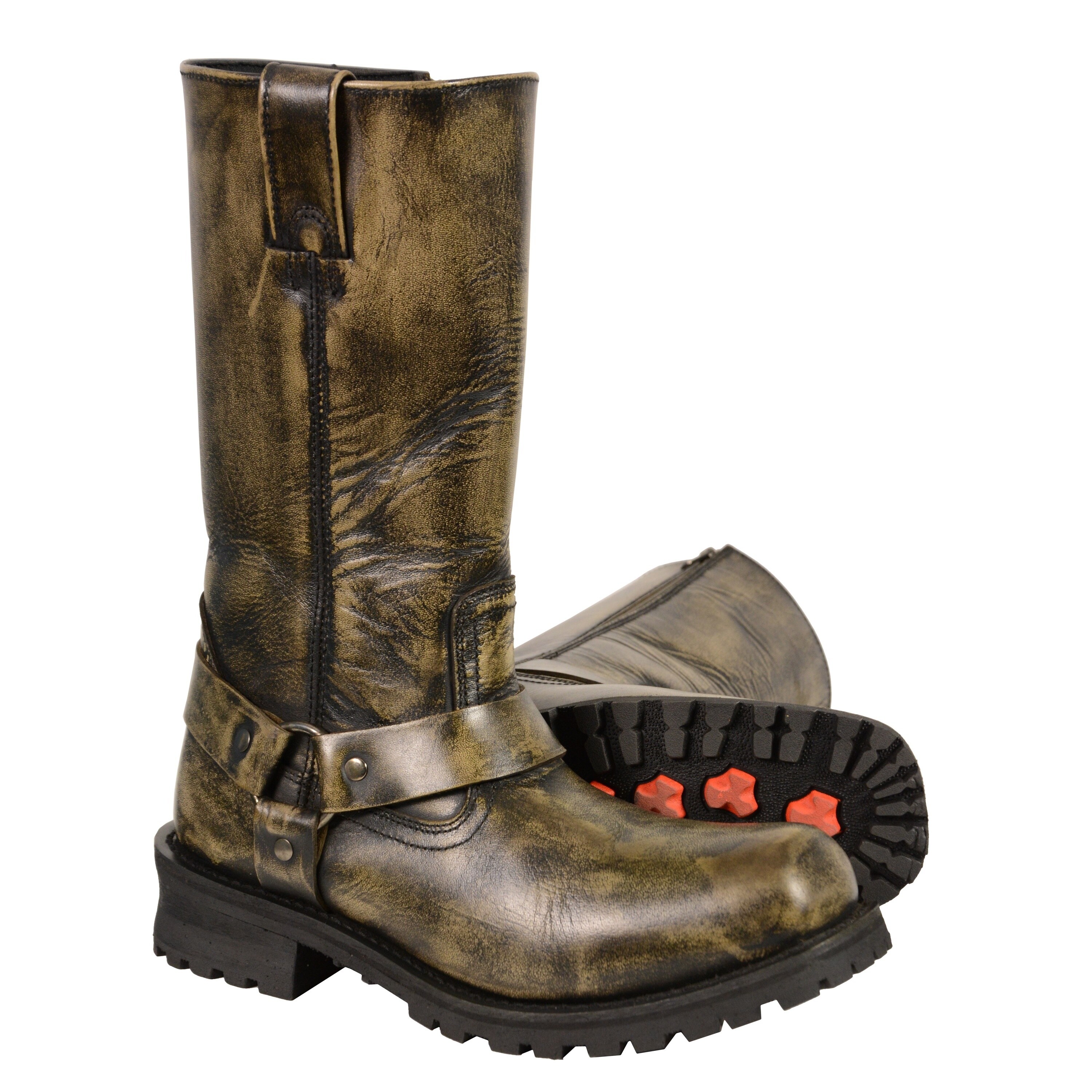 mens square toe harness boots