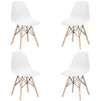 Poly and Bark Vortex Dining Chair with Natural Legs (Set of 4)