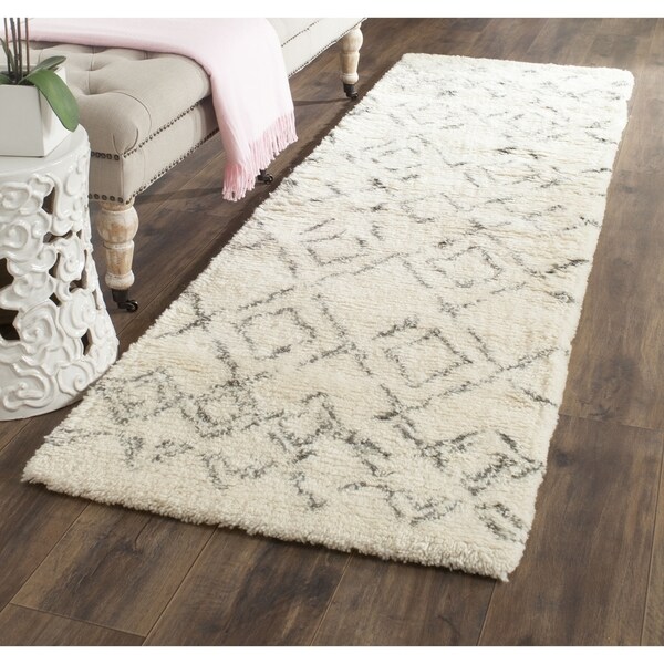 Safavieh Handmade Casablanca Ivory/ Grey Wool Rug (2' 3 x 6')