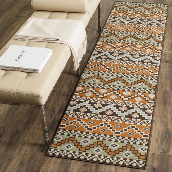 Safavieh Veranda Terracotta/ Chocolate Rug - 2' 3 x 8'