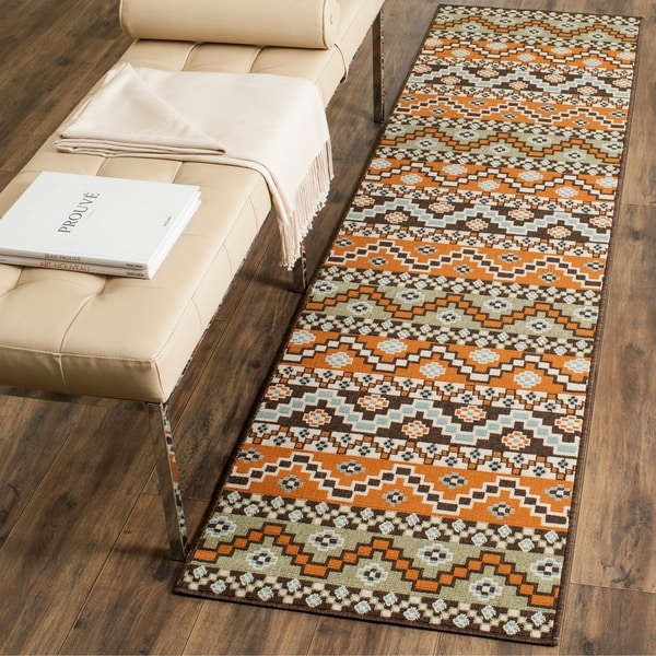 Safavieh Veranda Terracotta/ Chocolate Rug - 2' 3 x 8'