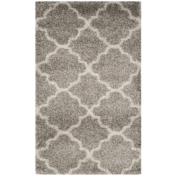 Safavieh Hudson Quatrefoil Shag Grey/ Ivory Rug (2' 3 x 3' 9)