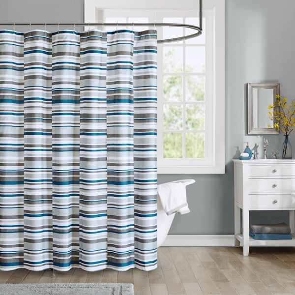 Intelligent Design Sonia Puckering Stripe Shower Curtain 4