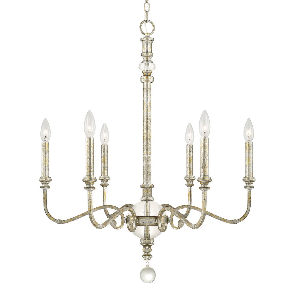 Charleston 6-light Silver and Gold Leaf Chandelier - Silver and Gold Leaf - Chandeliers For Bedrooms by Overstock.com