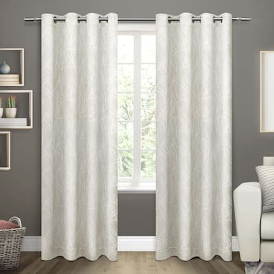 ATI Home Twig Insulated Room Darkening Blackout Grommet Top Curtain Panel Pair