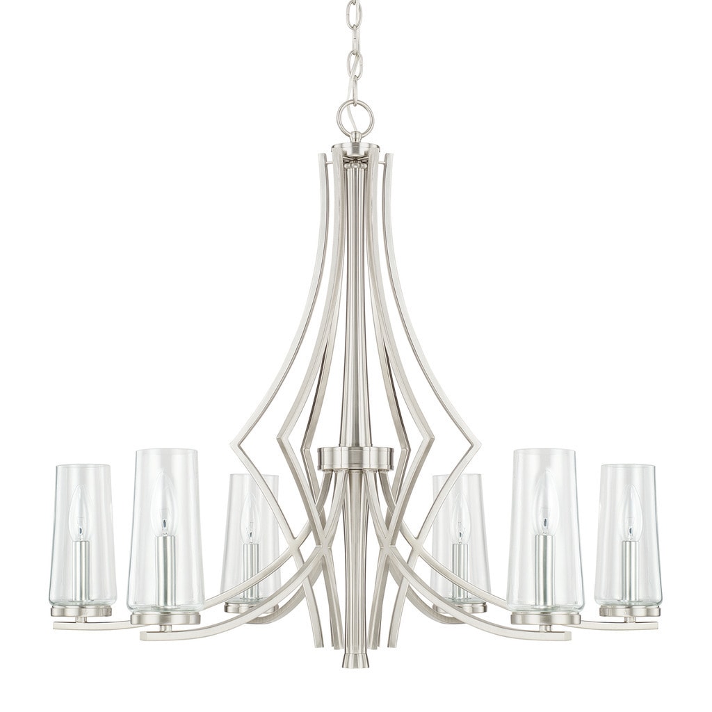 Stella 6-light Brushed Nickel Chandelier - Brushed Nickel - Chandeliers For Bedrooms by Overstock.com