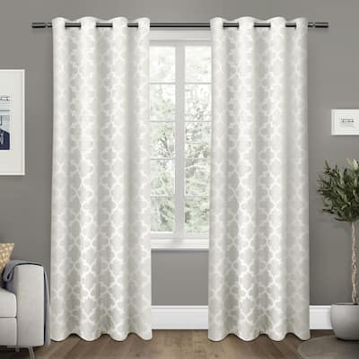 ATI Home Cartago Woven Trellis Blackout Curtain Panel Pair