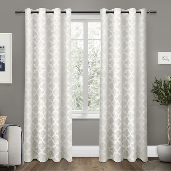 slide 2 of 35, ATI Home Cartago Woven Trellis Blackout Curtain Panel Pair