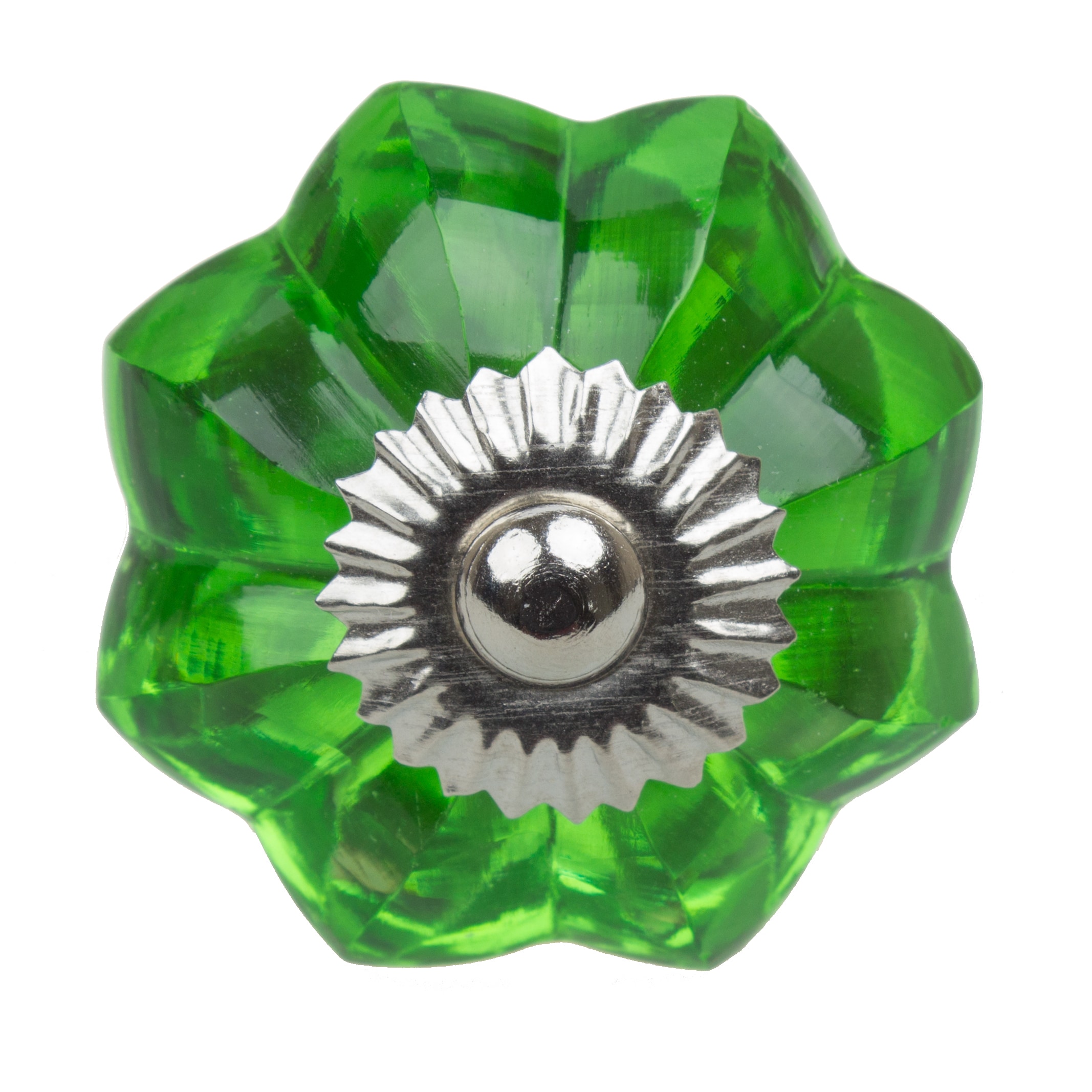 Shop Gliderite 1 75 Inch Vintage Glass Flower Green Cabinet Knob