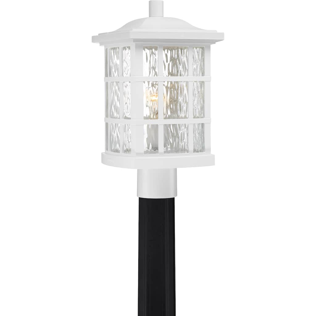 Quoizel Coastal Armour Stonington 1-Light White Lustre Outdoor Post Lantern