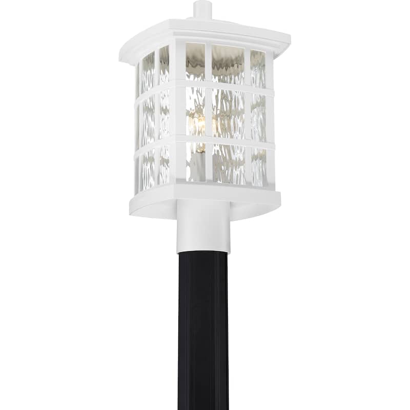 Quoizel Coastal Armour Stonington 1-Light White Lustre Outdoor Post Lantern