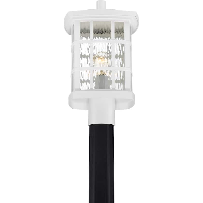 Quoizel Coastal Armour Stonington 1-Light White Lustre Outdoor Post Lantern