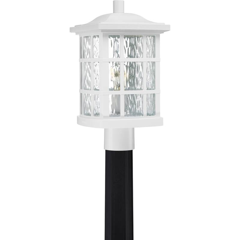 Quoizel Coastal Armour Stonington 1-Light White Lustre Outdoor Post Lantern