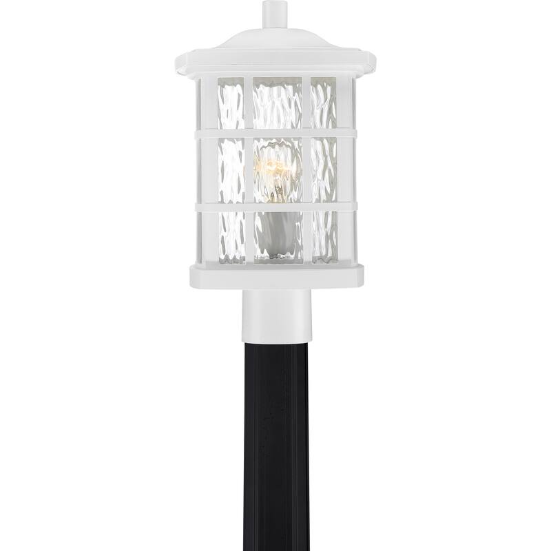 Quoizel Coastal Armour Stonington 1-Light White Lustre Outdoor Post Lantern