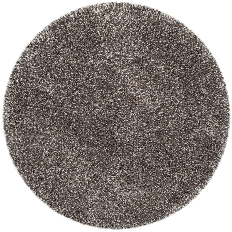 SAFAVIEH New York Shag Ruslana 1.2-inch Thick Rug - 4' x 4' - Brown/Brown - Runner/Round