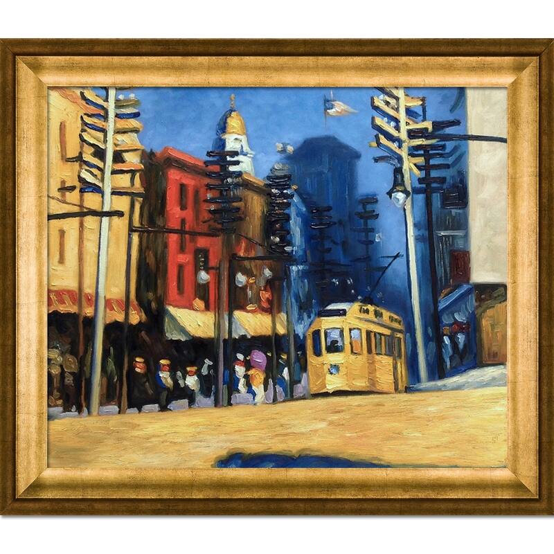 La Pastiche Edward Hopper 'Yonkers, 1916' Hand Painted Framed Canvas