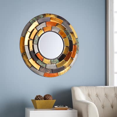SEI Furniture Round Decorative Wall Mirror