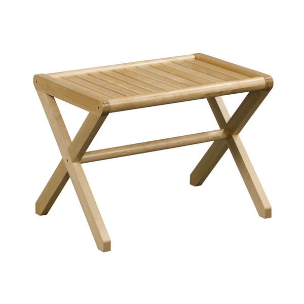 New Ridge Home Abingdon Solid Birch Wood Blonde Large Stool