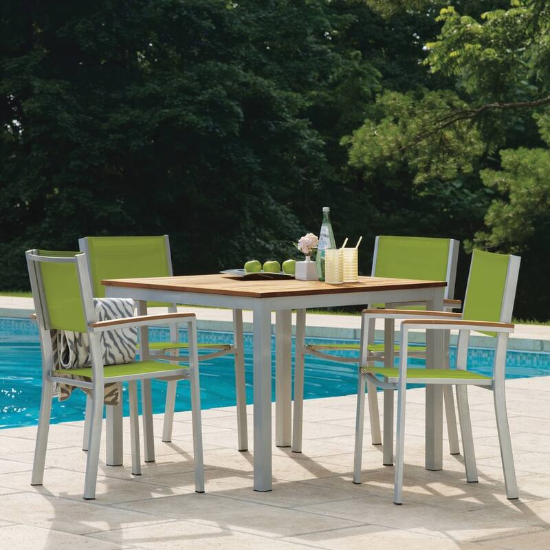 Oxford Garden Travira 5 Piece 39 inch Natural Tekwood Dining Set