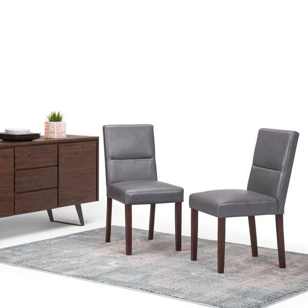 slide 2 of 13, WYNDENHALL Seymour Contemporary Parson Dining Chair (Set of 2) - 18.1"w x 23"d x 35.8"h Stone Grey
