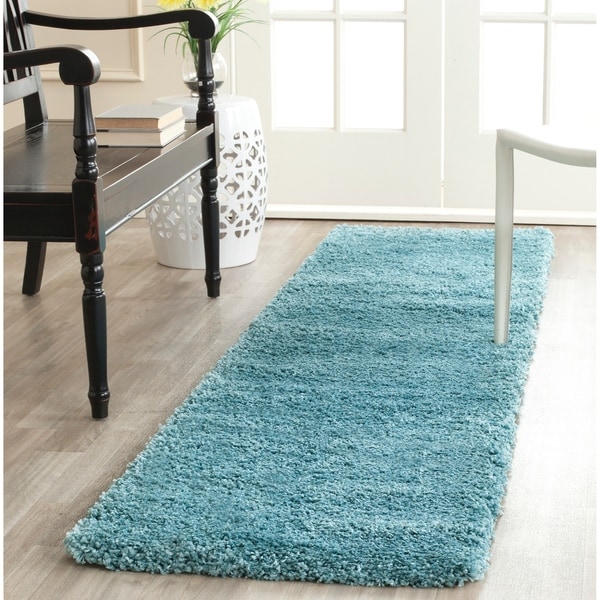 Safavieh Milan Shag Aqua Blue Rug - 2' x 12'