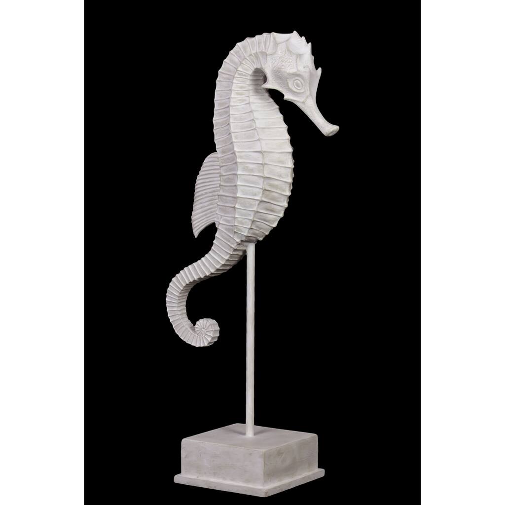 Beautiful & Stunning Resin Seahorse On Stand In White