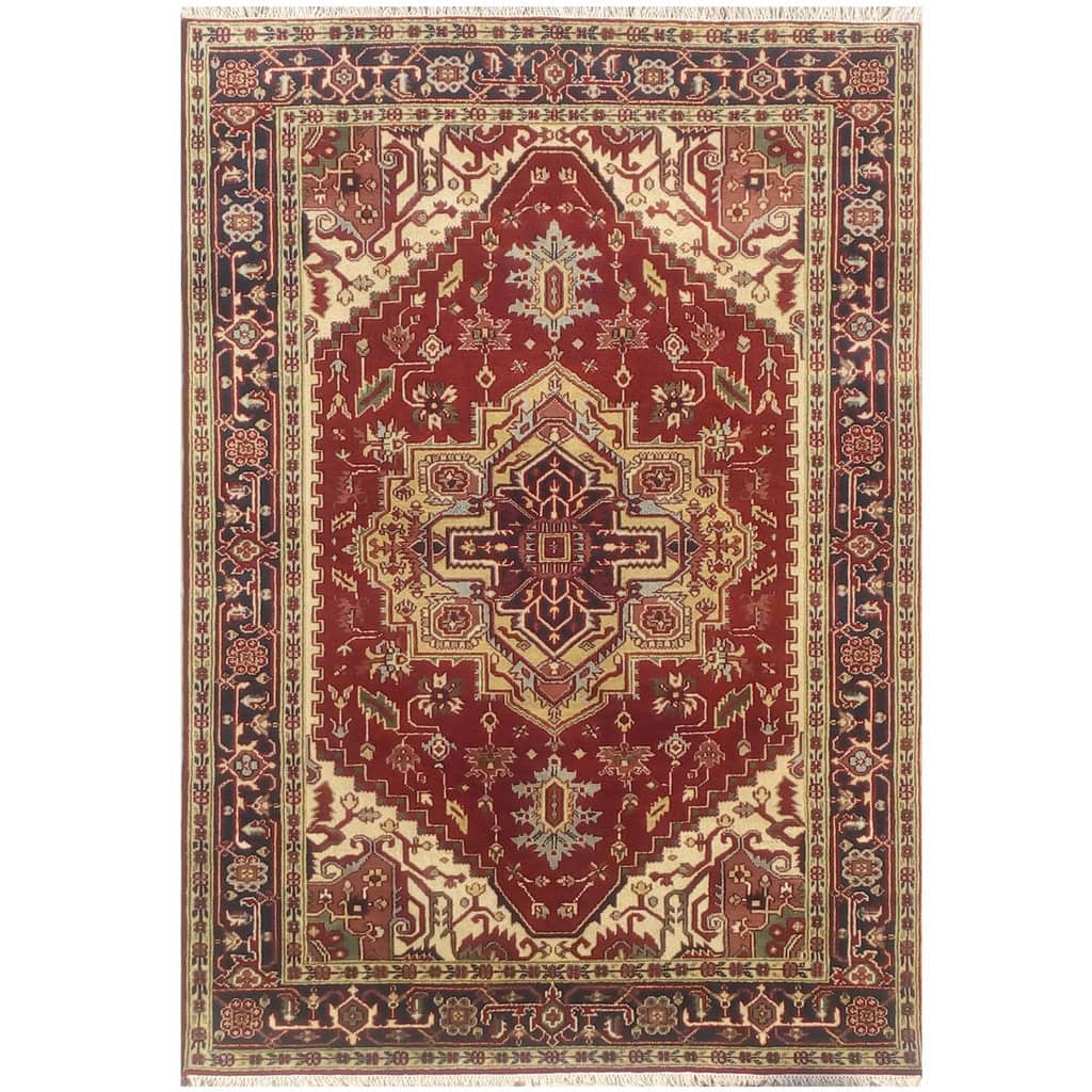 Handmade One-of-a-Kind Serapi Wool Rug (India) - 6'1" x 9'