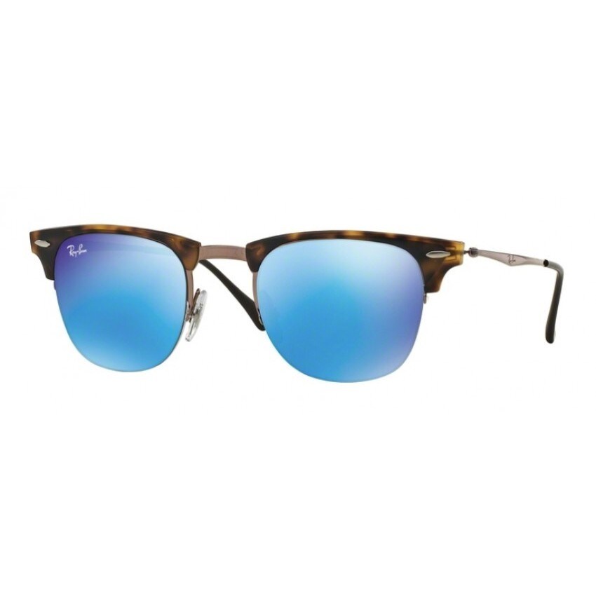 Shop Ray Ban Clubmaster Light Ray Rb8056 Tortoise Brown Frame Blue