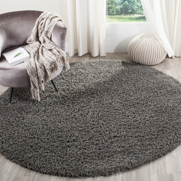 Safavieh Athens Shag Dark Grey Rug 6' 7 Round Free Shipping Today