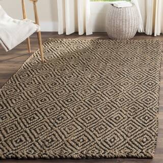 Black Natural Fiber Rugs Area For Less Safavieh Casual Natural Fiber Hand Woven Black Jute Rug 4 X