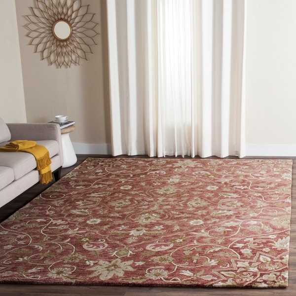 Safavieh Handmade Bella Rose/ Taupe Wool Rug - 8' x 10'