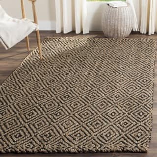 slide 1 of 1, Safavieh Casual Natural Fiber Hand-Woven Natural / Black Jute Rug (9' x 12')