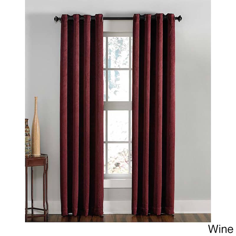 Lenox Crushed Textured Room Darkening Grommet Panel - 50 x 108 - Wine