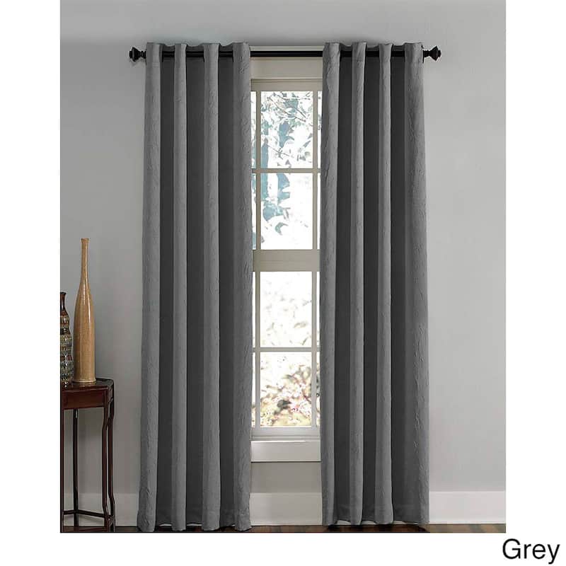 Lenox Crushed Textured Room Darkening Grommet Panel - 50 x 63 - Grey