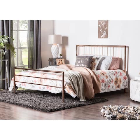 Furniture of America Jern Contemporary Gold Metal Slatted Panel Bed