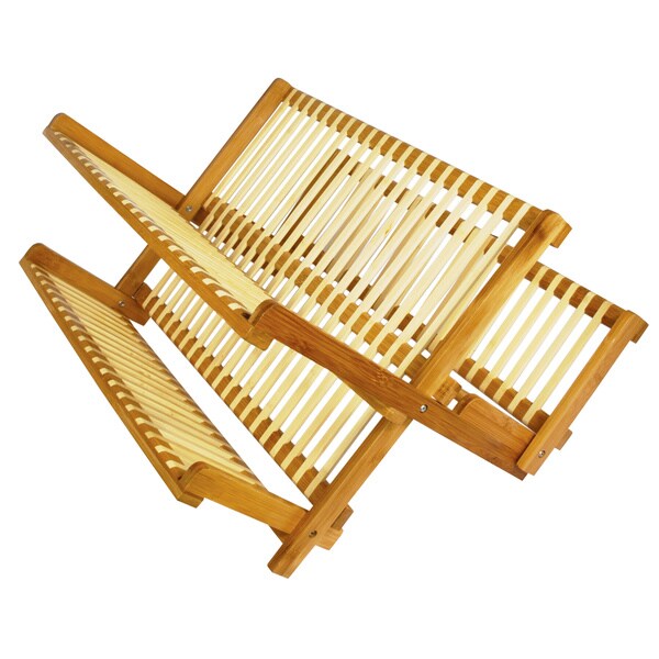 19 Inch All Natural Eco-Friendly Bamboo Dish Rack