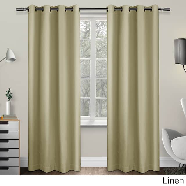 Porch & Den Boosalis Sateen Twill Blackout Curtain Panel Pair - 108 Inches - Linen