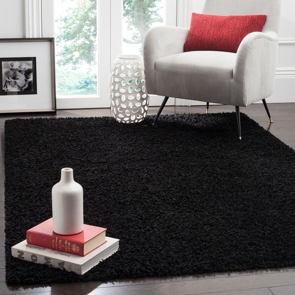 Shop Safavieh Athens Shag Black Area Rug X On Sale Free Shipping Today Overstock