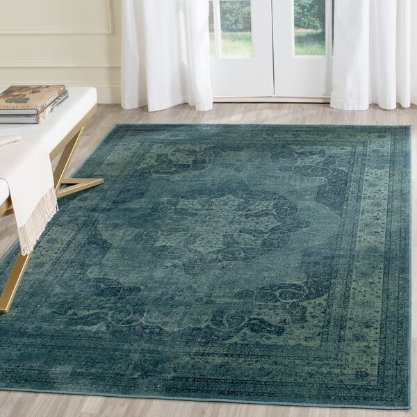 Safavieh Vintage Oriental Blue/ Multi Distressed Silky Viscose Rug - 8' x 11'2
