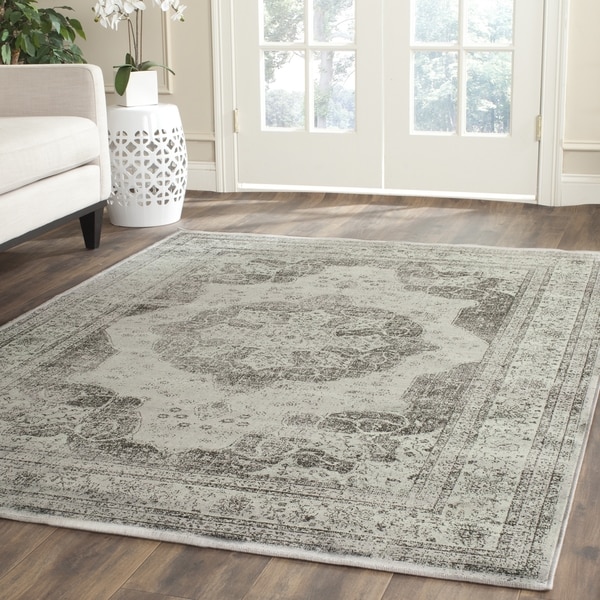 Safavieh Vintage Grey/ Multi Distressed Silky Viscose Rug - 7'6 x 10'6