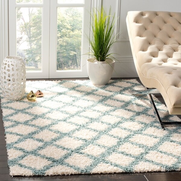Safavieh Dallas Shag Ivory/ Seafoam Trellis Rug - 8' x 10'