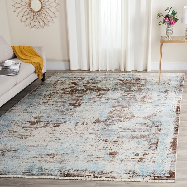 Safavieh Vintage Persian Brown/ Light Blue Distressed Rug - 9' x 11'7