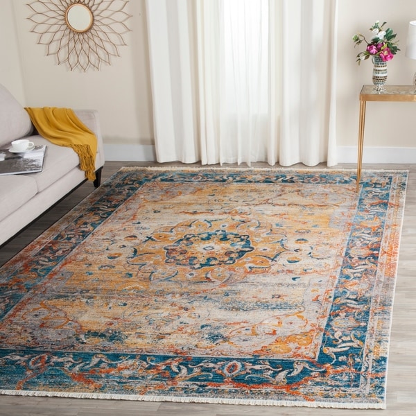Safavieh Vintage Persian Blue/ Multi Distressed Rug - 9' x 11'7