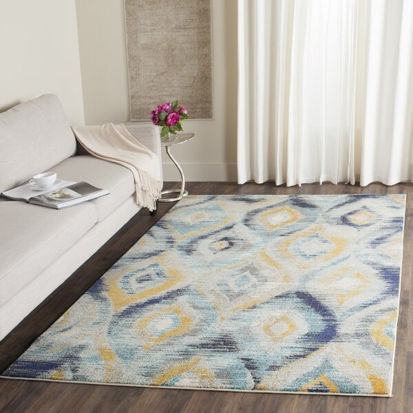 Safavieh Monaco Vintage Boho Watercolor Blue/ Multi Rug - 8' X 11'