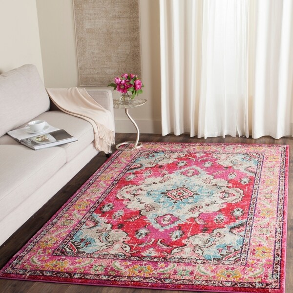 Safavieh Monaco Vintage Boho Medallion Pink/ Multicolored Rug - 8' x 11'